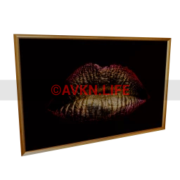 Ombre Gold Lips Wall Art