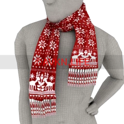 Foal Snowy Christmas Scarf - Red