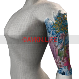 Koi Pond Upper Sleeve Tattoo