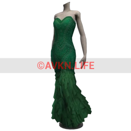 Elegant Mermaid Dress - Deep Forest