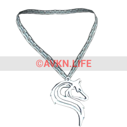 Silver Moon Wolf Necklace