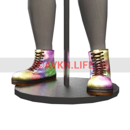 Delirious Squid Red Rebellion Boots - Rainbow