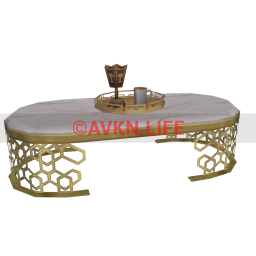 Luxe Gilded Stone Coffee Table