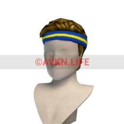 Retro Fitness Sweatband Hairstyle - Blue