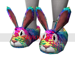 Easter Bunny Sequin Slippers (Rainbow)