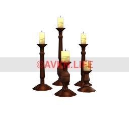 Vintage Wooden Candlestick Set