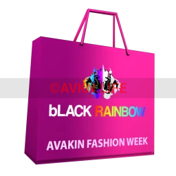 Fashion Week Shopping Bag - Black Rainbow (Pink)