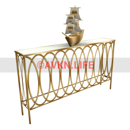 Luxe Golden Waves Console Table