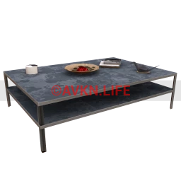 Slate Decay Coffee Tables - Accessorised