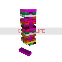 Giant Tower Stacking Game (Neon)