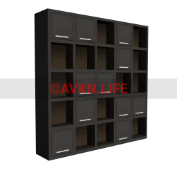 Modern Office Square Shelving - Black