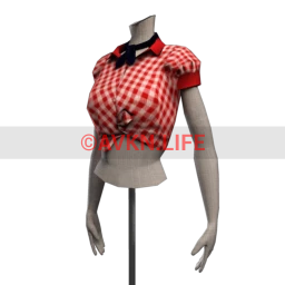 Rockabilly Rose Tie-up Blouse - Gingham