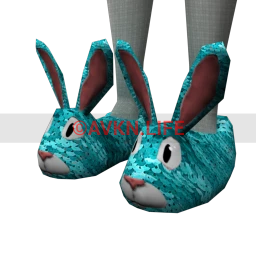 Easter Bunny Sequin Slippers (Turquoise)