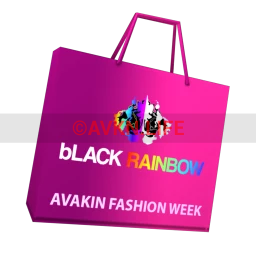 Fashion Week Shopping Bag - Black Rainbow (Pink)