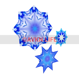 Triple Glowing Snowflake Display - Blue