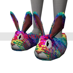 Easter Bunny Sequin Slippers (Rainbow)