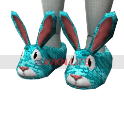 Easter Bunny Sequin Slippers (Turquoise)