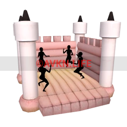 Yume Playground Bouncy Castle - Pink - Interactive