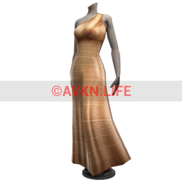 Gold Foil Bandage Dress