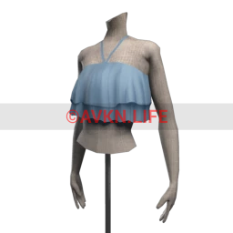 Foal Ruffled Crop Top - Blue