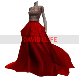 Crimson Flame Baroque Dress 