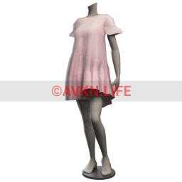 Faux Pearls Ruffles Casual Dress - Pig Pink