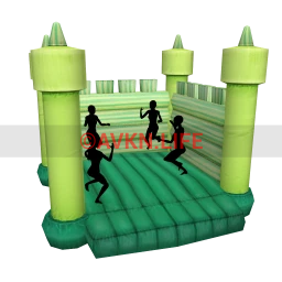 Yume Playground Bouncy Castle - Green - Interactive
