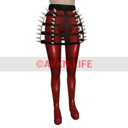 Elska Studded Cage Skirt (Red)