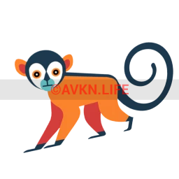 Brazil Orange Monkey Sticker