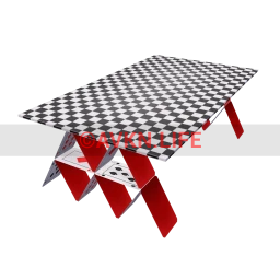 Mod Checkered Playing Cards Dining Table