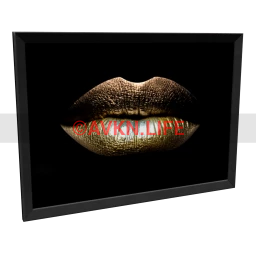 Opulence Golden Lips Wall Art