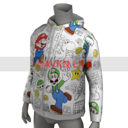 Luigi Allover Mens Zip-Up Sweatshirt Hoodie