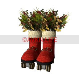 Santa Rollerskate Vase