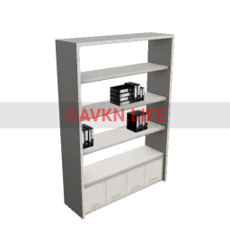 Modern Office Tall Shelves - White