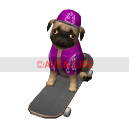 Skateboarding Pug
