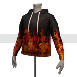 Kangaroo Pocket Drawstring Flame Hoodie