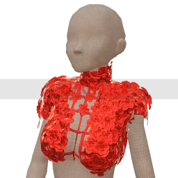Front Row Blood Red 3D Floral Crop Top