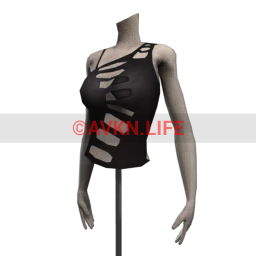 Drop Science Slashed One Shoulder Top - Black