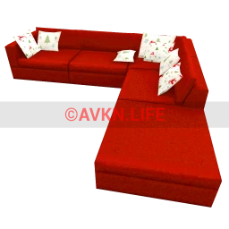 Essence of Steel Corner Sofa - Red