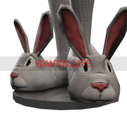 Fluffy Bunny Slippers - Silver