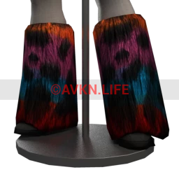 Cybergoth Monster Fur Boots - Rainbow