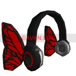 Emboss Ruby Butterfly Headphones