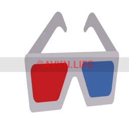 Retro 3D Glasses Sticker