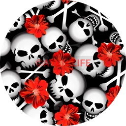 Poppy Skulls Wallpaper