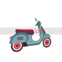 Baby Blue Moped Wall Sticker