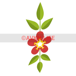 Brazil Flower with Leaves Sticker