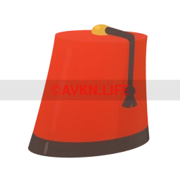 Orange Fez Cap Sticker