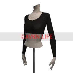 Drop Science Long Sleeve Crop Top - Black